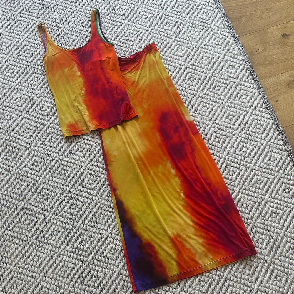 Paco Rabanne Multicolor Maxi Skirt and Tank